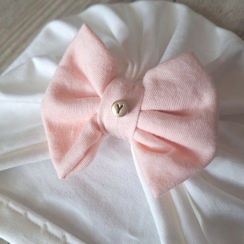 Turban nœud Initiale perle en jersey extensible 10 couleurs